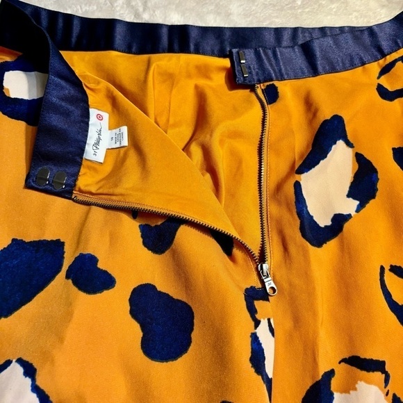 SALE! 3.1 Phillip Lim for Target Skirt Sz 14 Midi Orange Gold Blue Animal Print - Picture 12 of 16